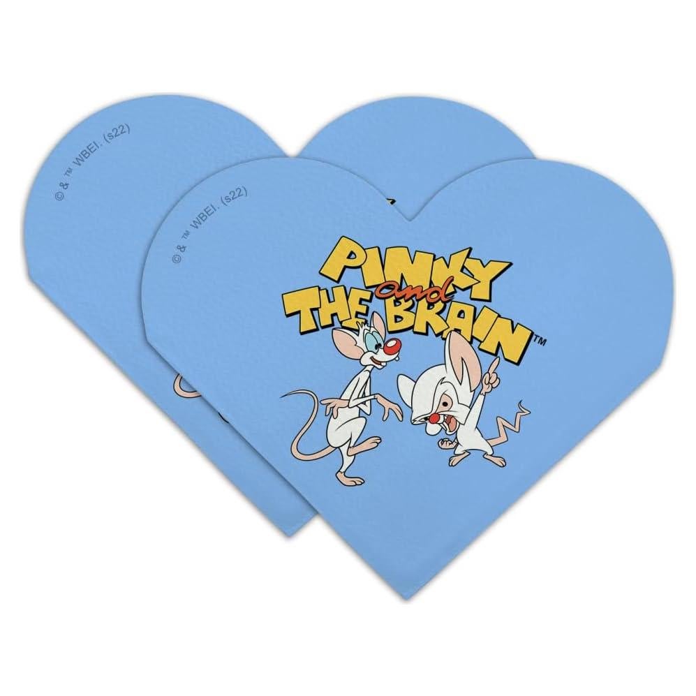 Marcador de Páginas de Cuero Sintético Corazón Pinky y Cerebro - Set de 2