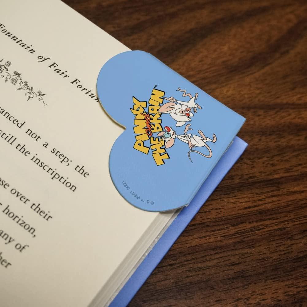 Marcador de Páginas de Cuero Sintético Corazón Pinky y Cerebro - Set de 2