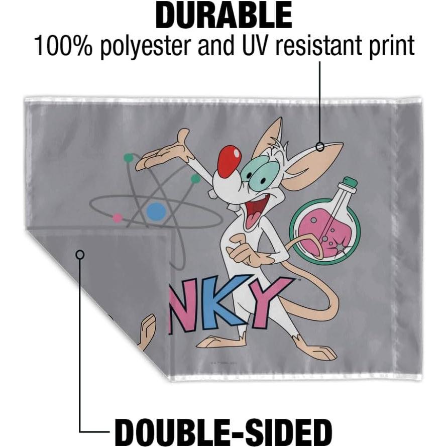 Bandera de Coche Pinky y el Cerebro con Soporte 48cm