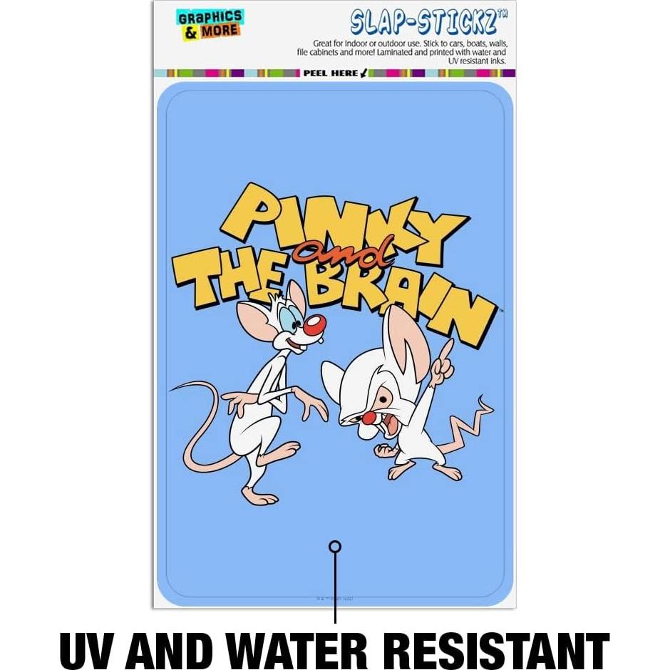 Adhesivo Decorativo Pinky y Cerebro 15.24x10.16 cm