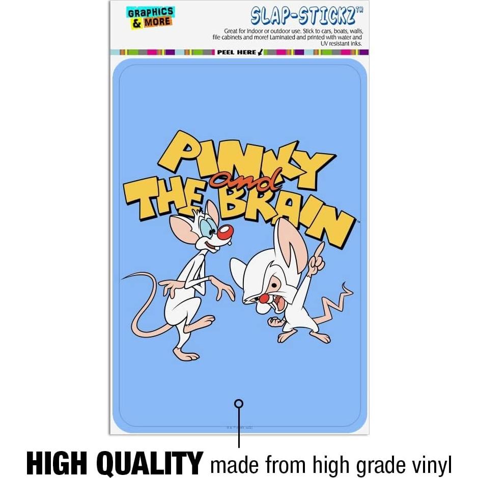 Adhesivo Decorativo Pinky y Cerebro 15.24x10.16 cm