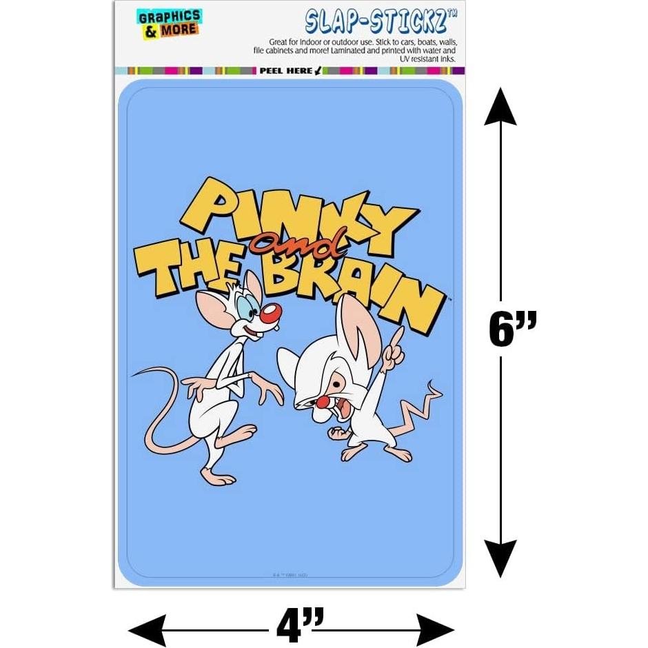 Adhesivo Decorativo Pinky y Cerebro 15.24x10.16 cm