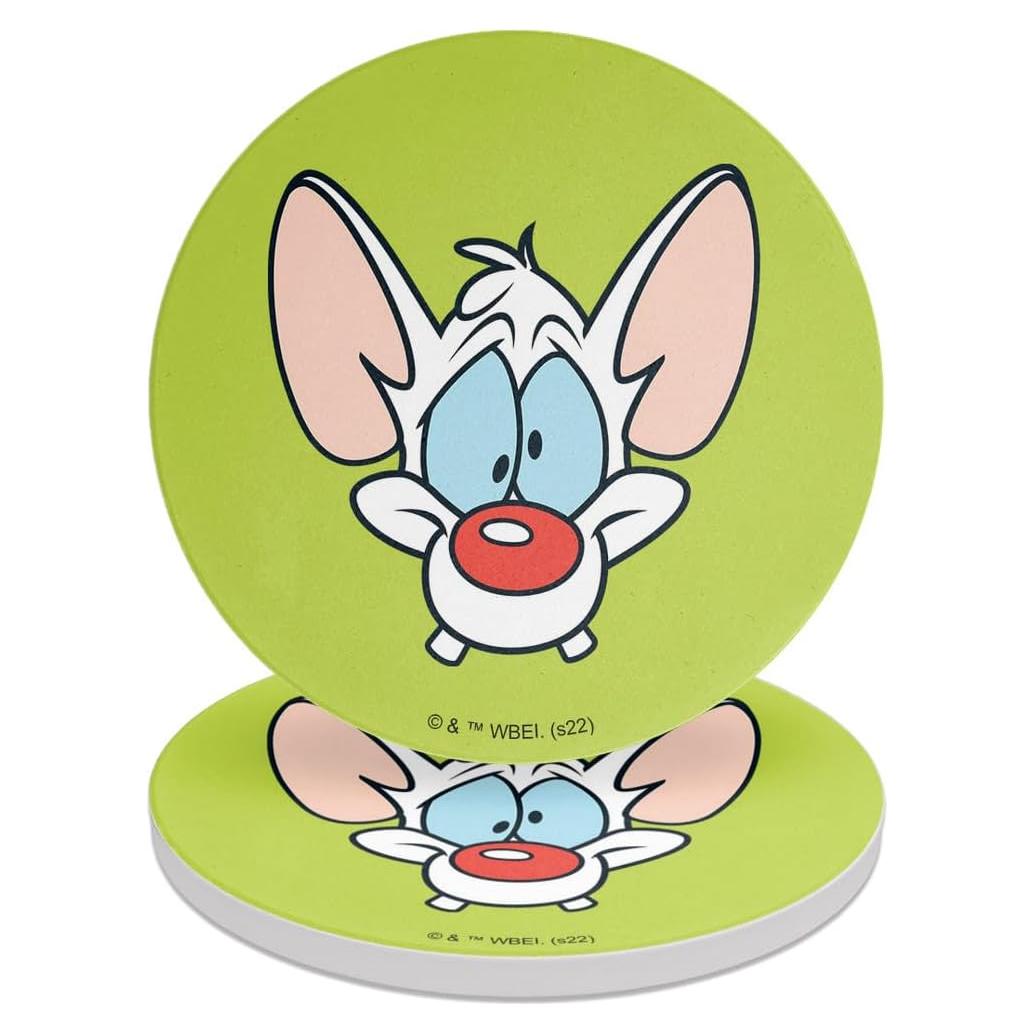 Set de 2 Posavasos Redondos Cerámica Pinky & The Brain 9.9 cm