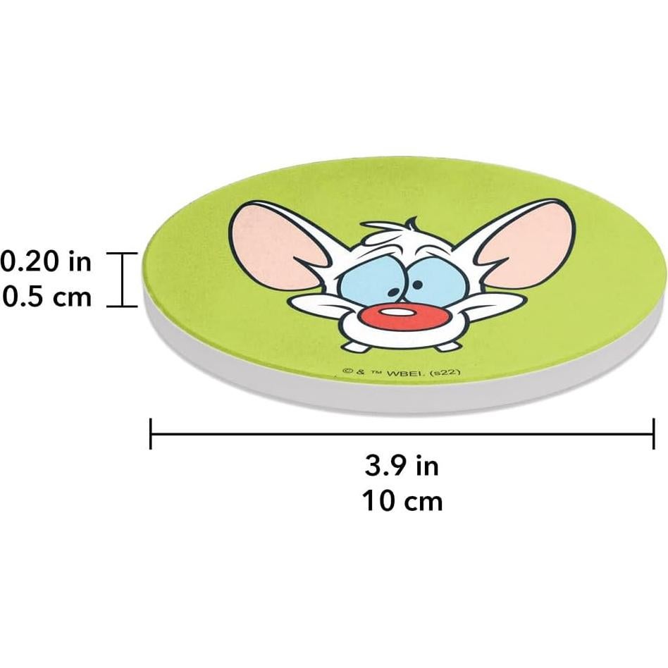 Set de 2 Posavasos Redondos Cerámica Pinky & The Brain 9.9 cm