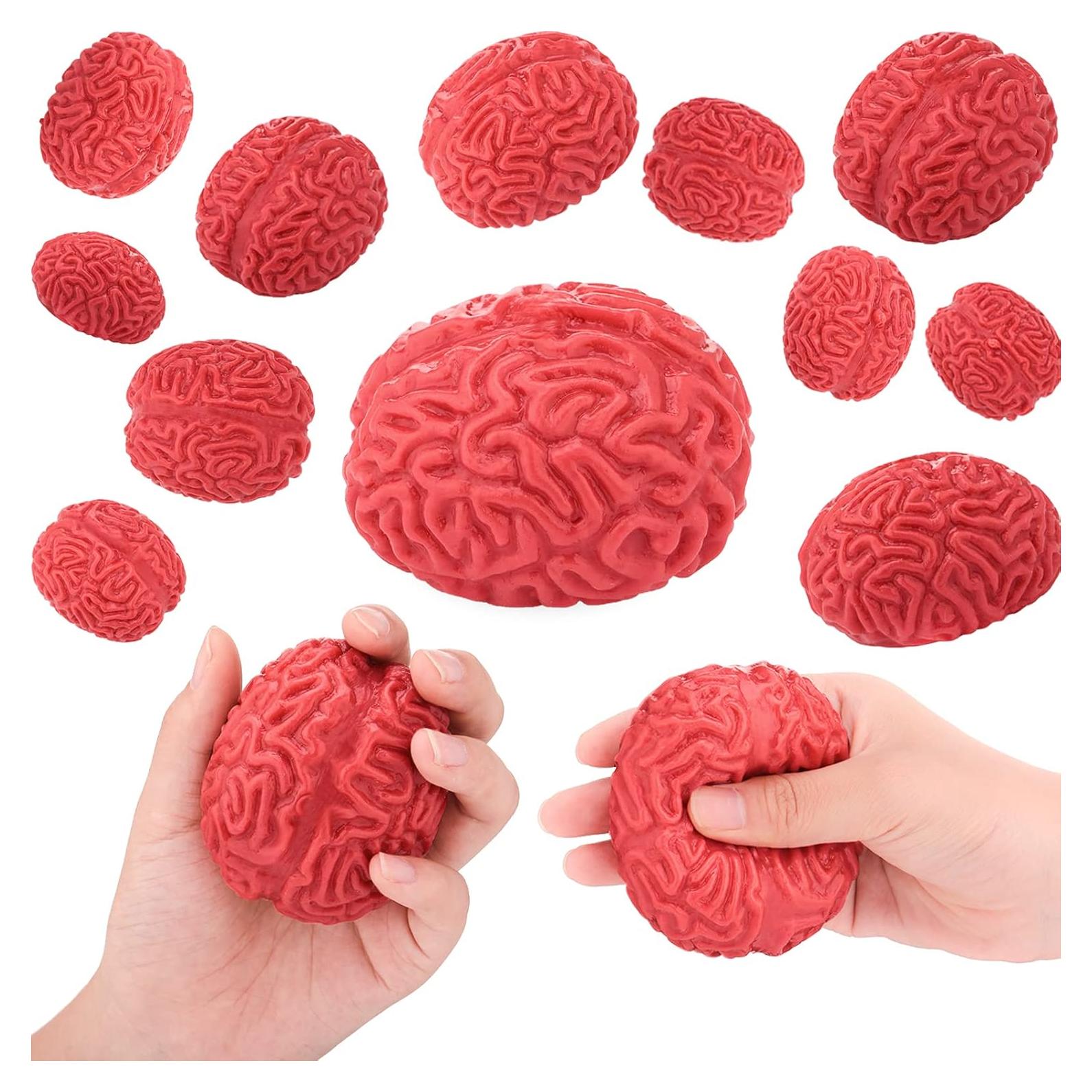 12 Pelotas Antiestrés Zhanmai Cerebrales 6 cm Rojas