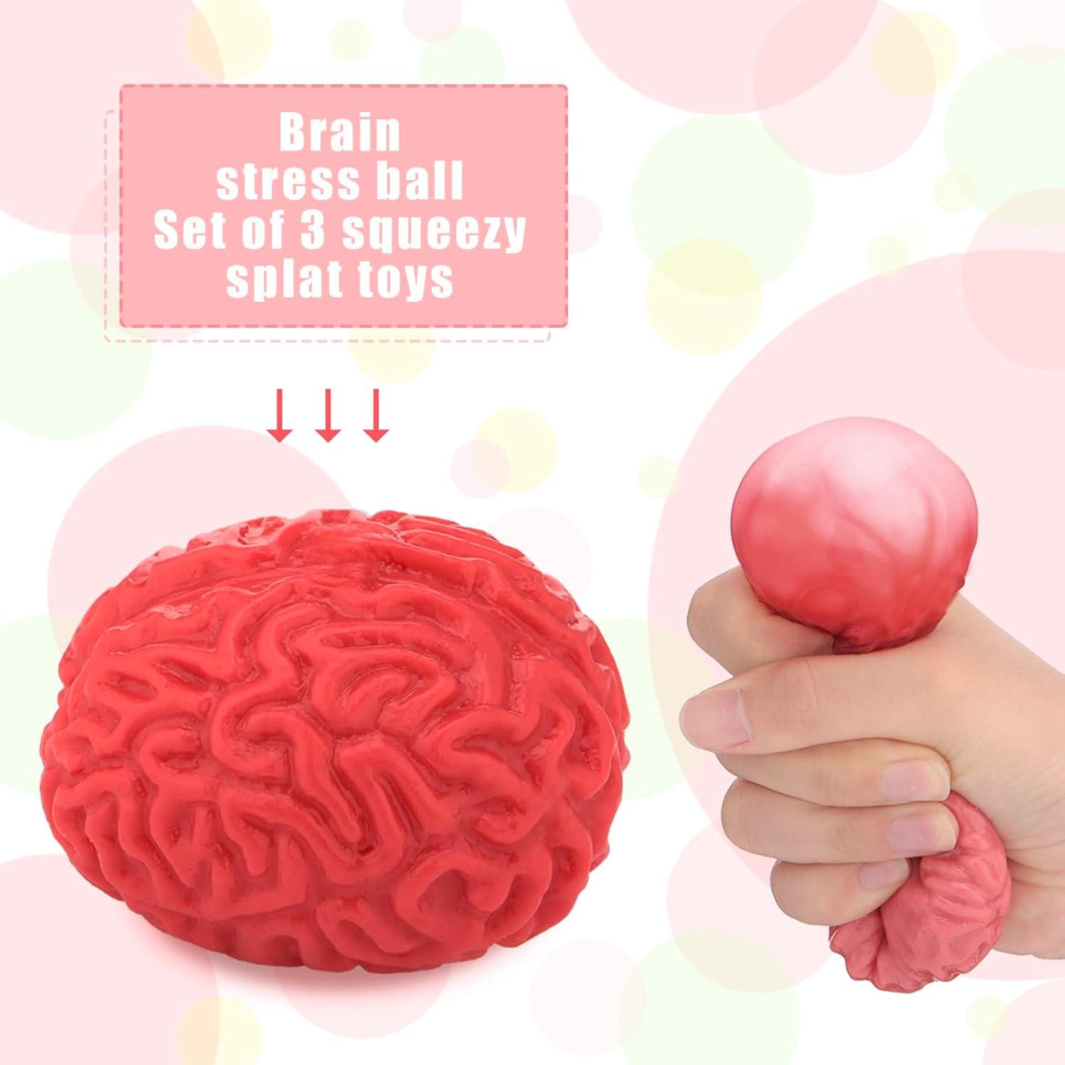 12 Pelotas Antiestrés Zhanmai Cerebrales 6 cm Rojas