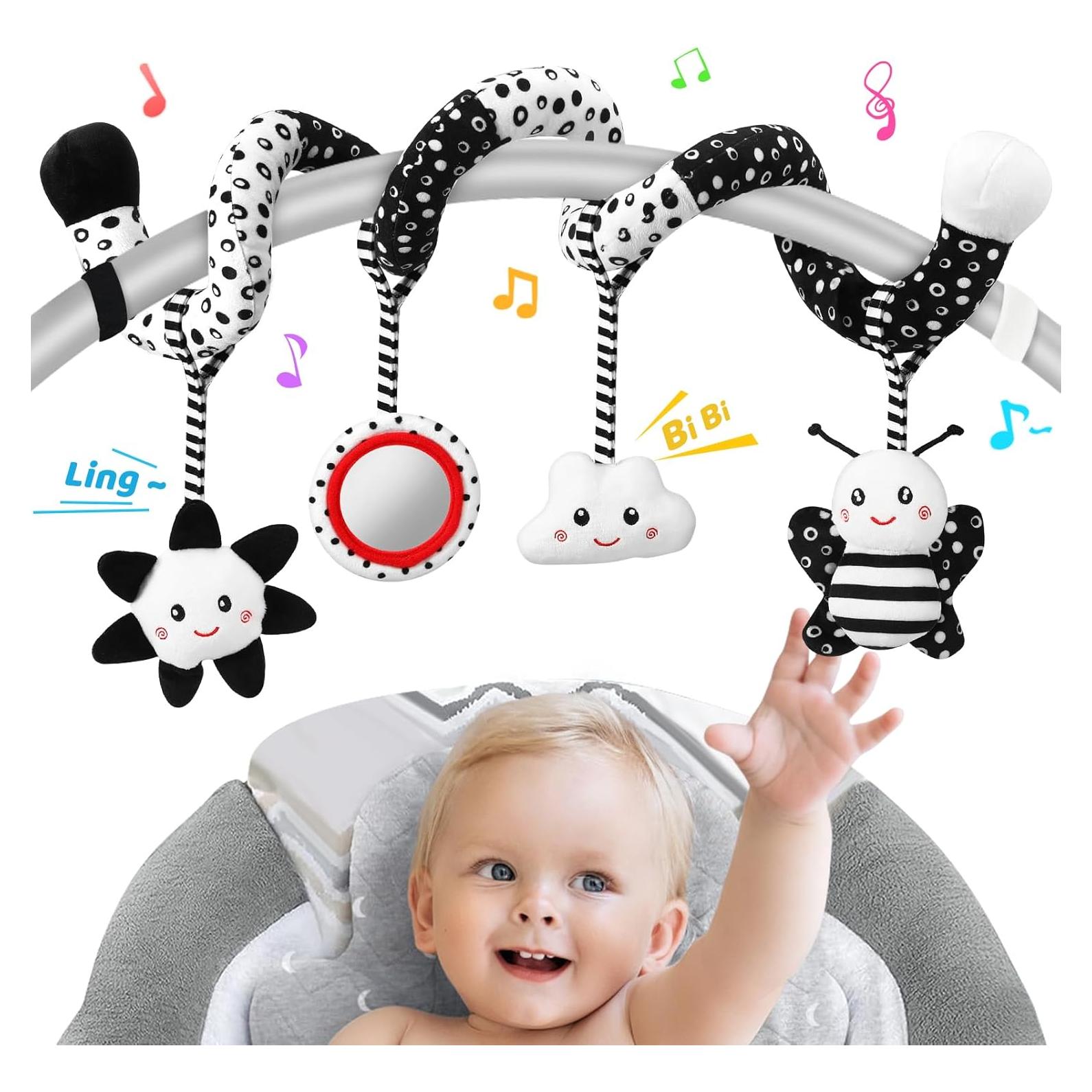 Juguetes para Silla de Auto AJsupojouet en Blanco y Negro