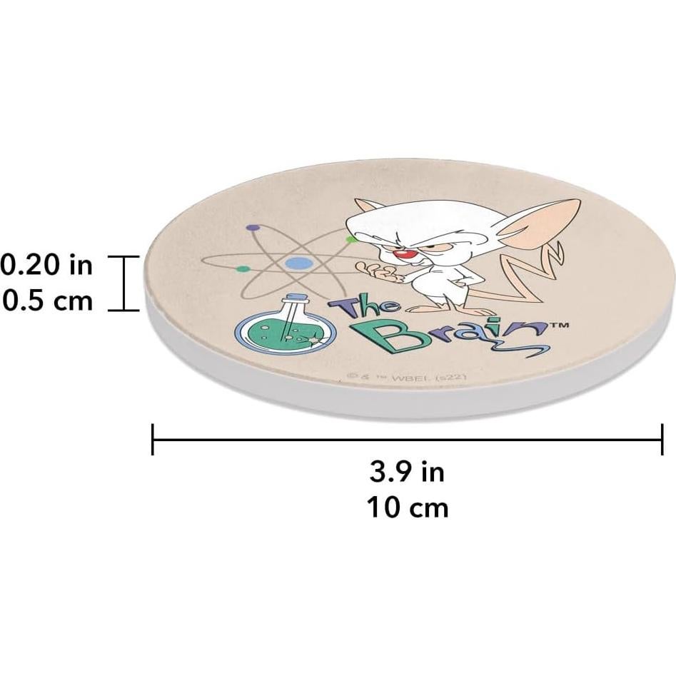 Set de 2 Posavasos Cerámicos Pinky y el Cerebro 9.9 cm