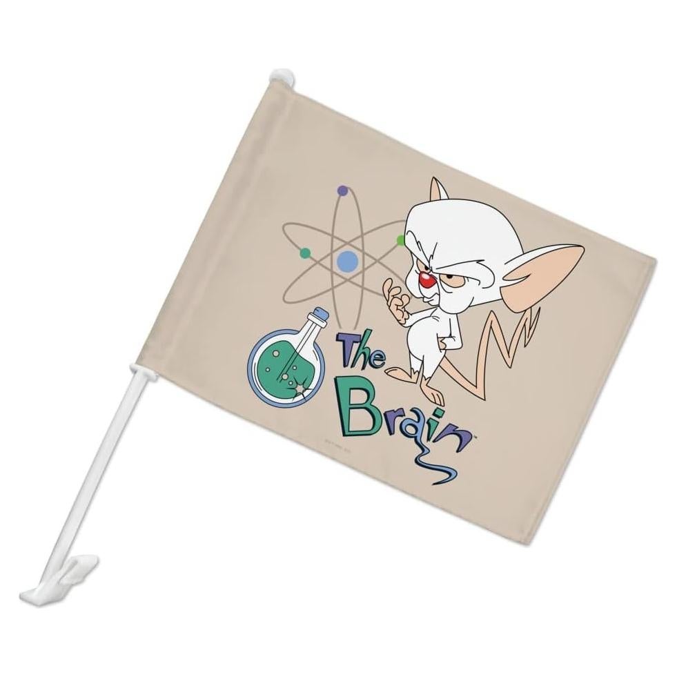 Bandera de Coche Pinky y el Cerebro con Poste - Graphics & More