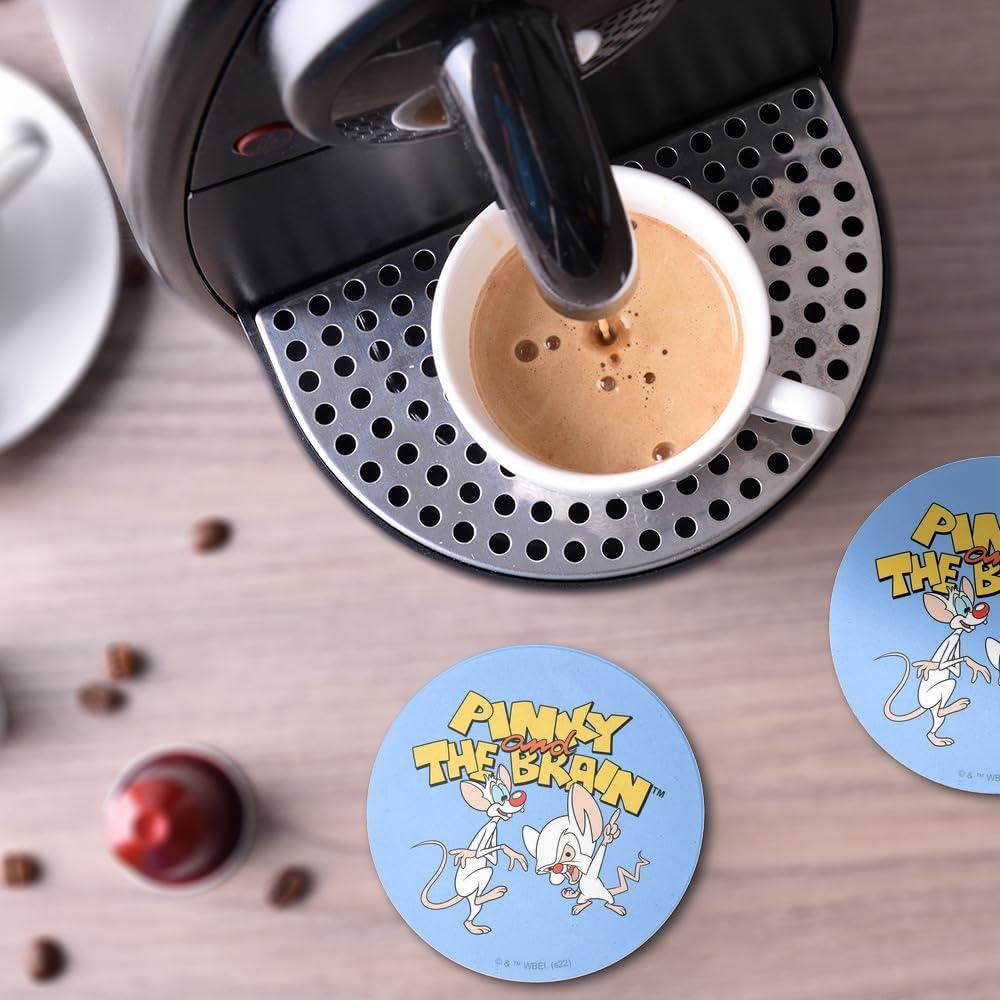 Set de 2 Posavasos Cerámicos Pinky y el Cerebro 9.9 cm