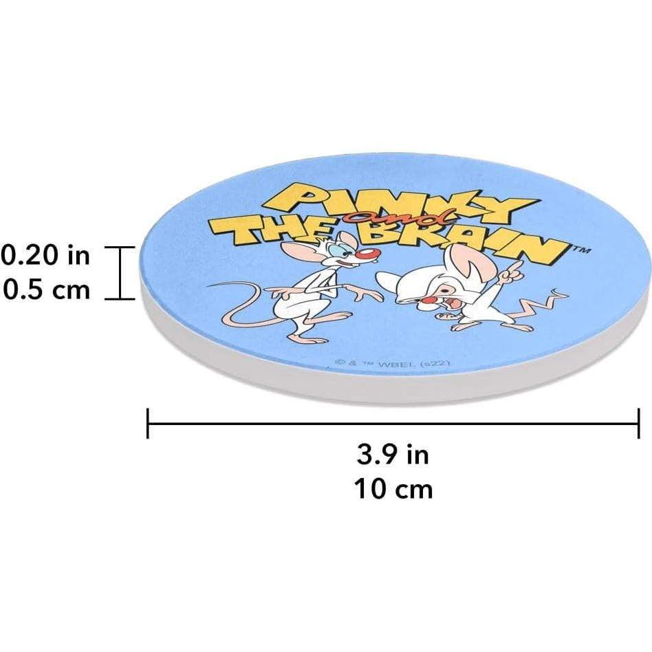 Set de 2 Posavasos Cerámicos Pinky y el Cerebro 9.9 cm