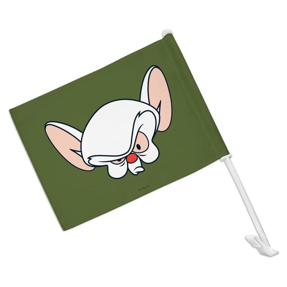 Bandera de coche Pinky y Cerebro con soporte 48cm