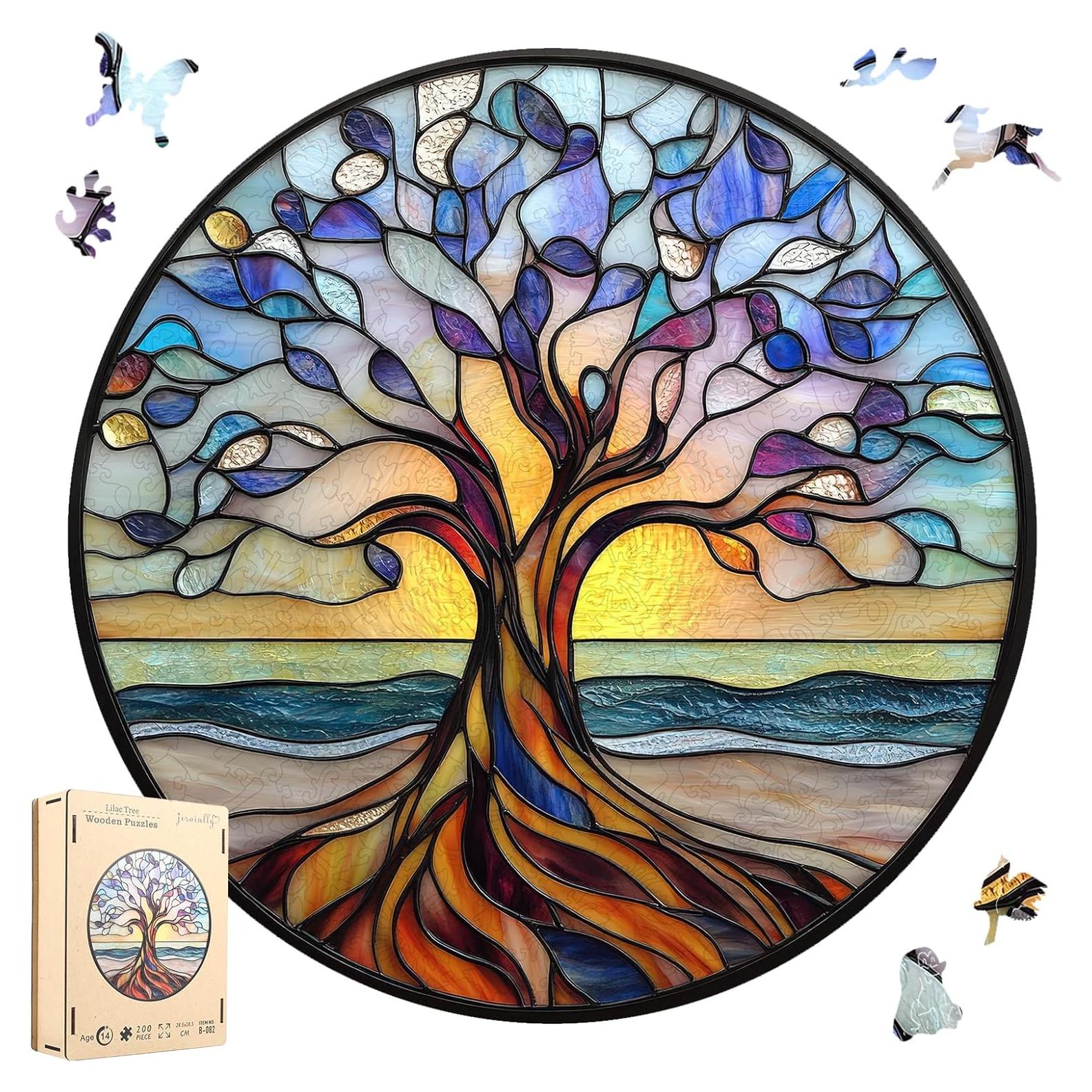 Rompecabezas de Madera 200 Piezas Jiroinlly Árbol de la Vida 28.4cm
