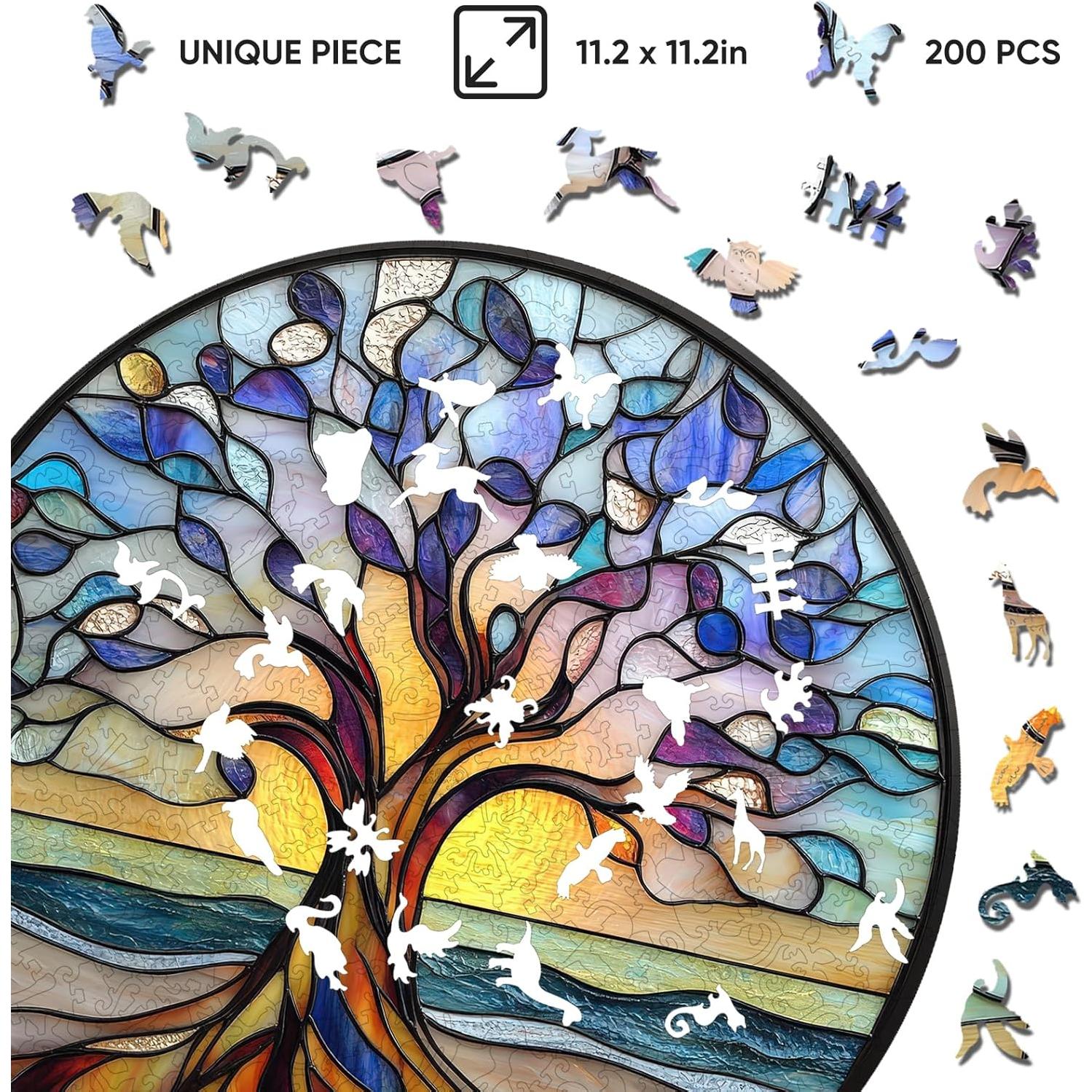 Rompecabezas de Madera 200 Piezas Jiroinlly Árbol de la Vida 28.4cm