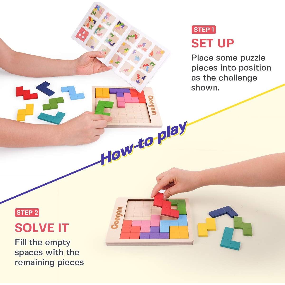 Rompecabezas de Madera Coogam 3D con 60 Desafíos - Juguete Educativo