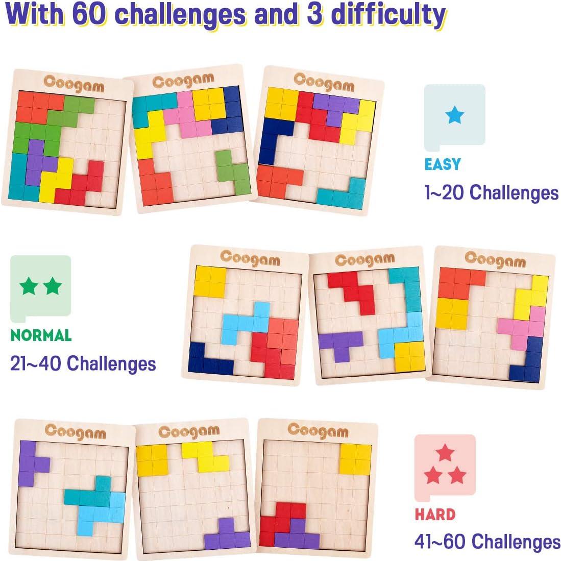 Rompecabezas de Madera Coogam 3D con 60 Desafíos - Juguete Educativo