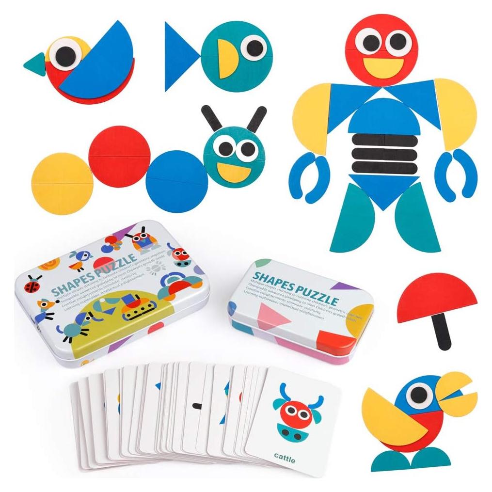 Bloques de Madera Coogam - Juego de Rompecabezas Montessori 36 Piezas