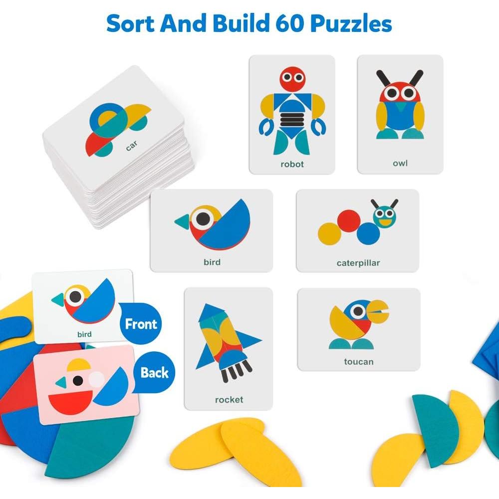 Bloques de Madera Coogam - Juego de Rompecabezas Montessori 36 Piezas