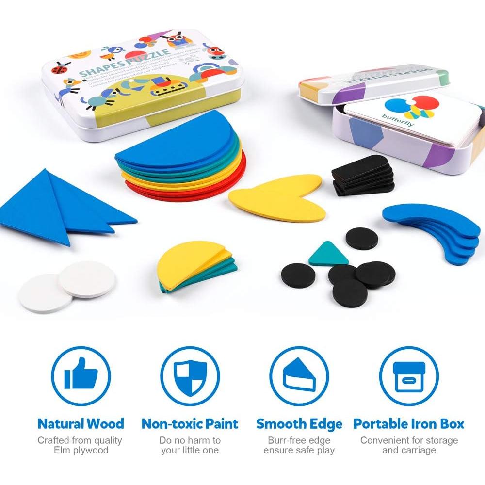 Bloques de Madera Coogam - Juego de Rompecabezas Montessori 36 Piezas