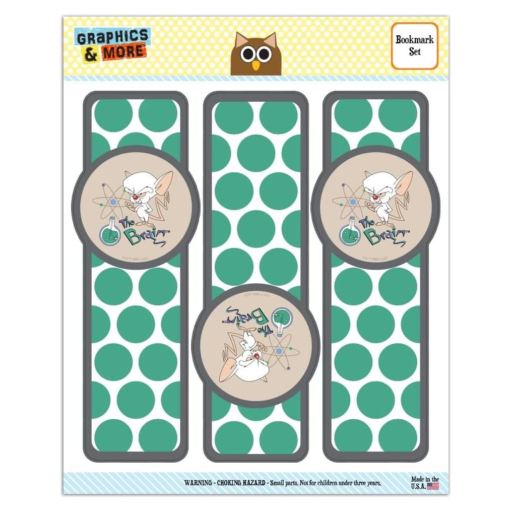 Conjunto de 3 Marcadores Laminados Pinky y El Cerebro