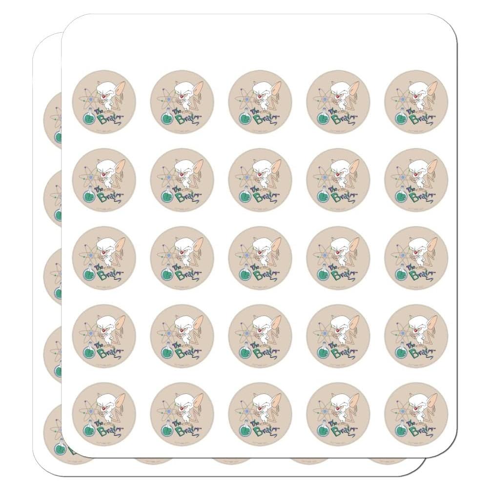 Pegatinas Transparentes Pinky y El Cerebro - 50 Unidades