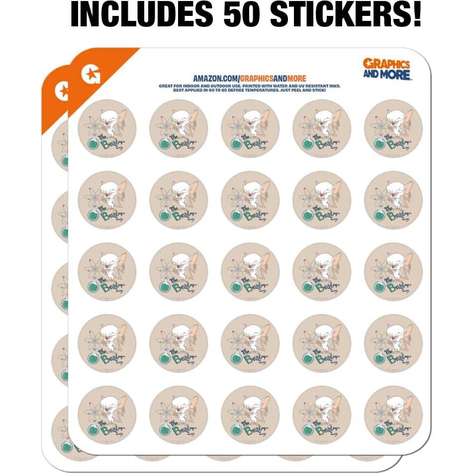 Pegatinas Transparentes Pinky y El Cerebro - 50 Unidades