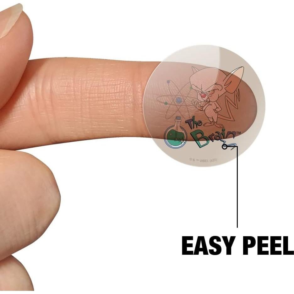 Pegatinas Transparentes Pinky y El Cerebro - 50 Unidades