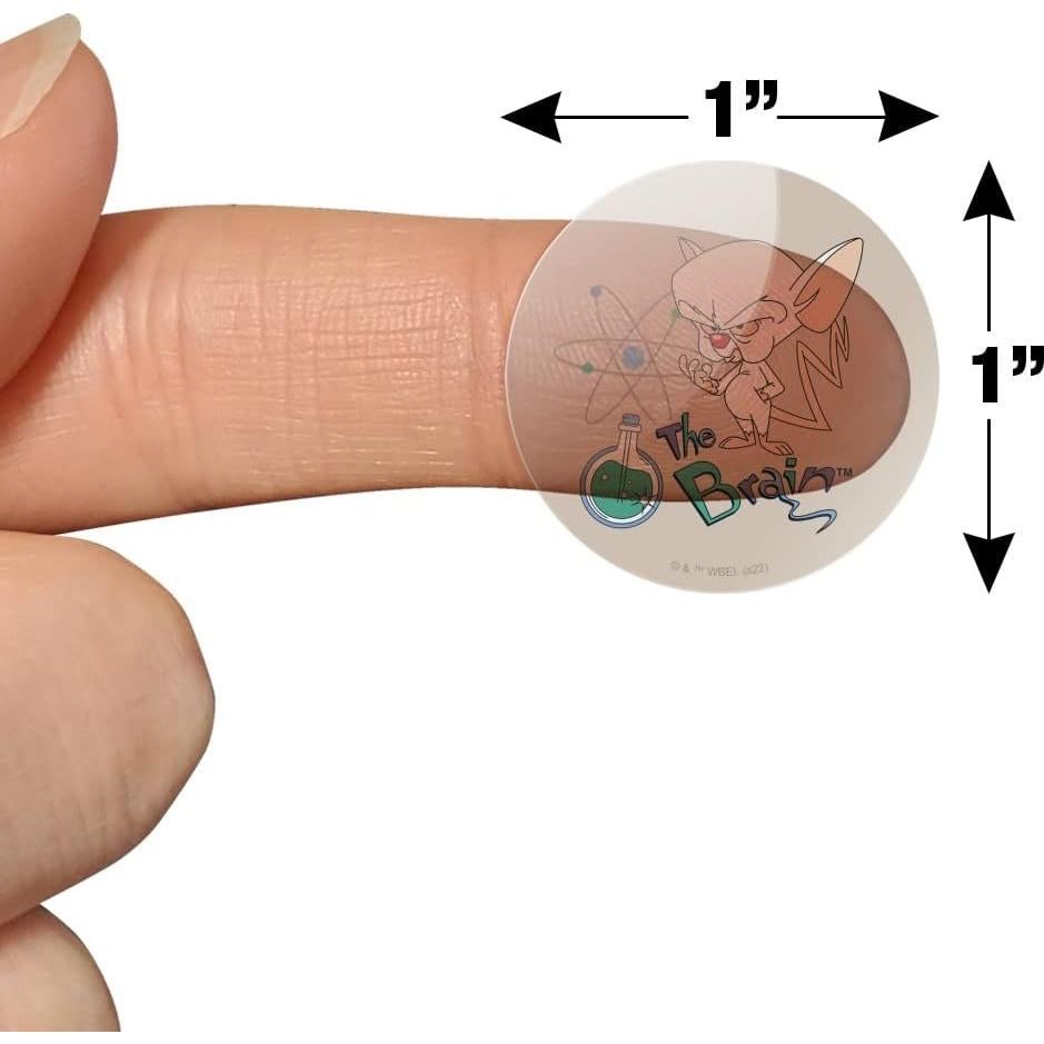 Pegatinas Transparentes Pinky y El Cerebro - 50 Unidades
