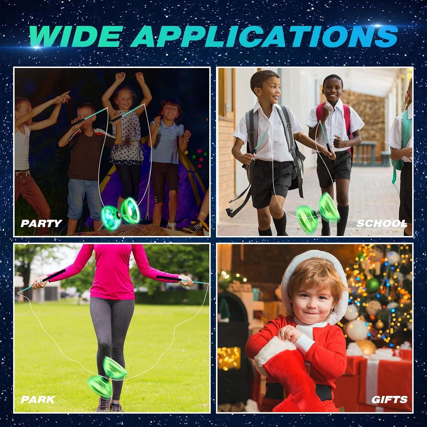 Juego de Diabolo Chino LED Simgoing Verde con Varitas y Cuerda