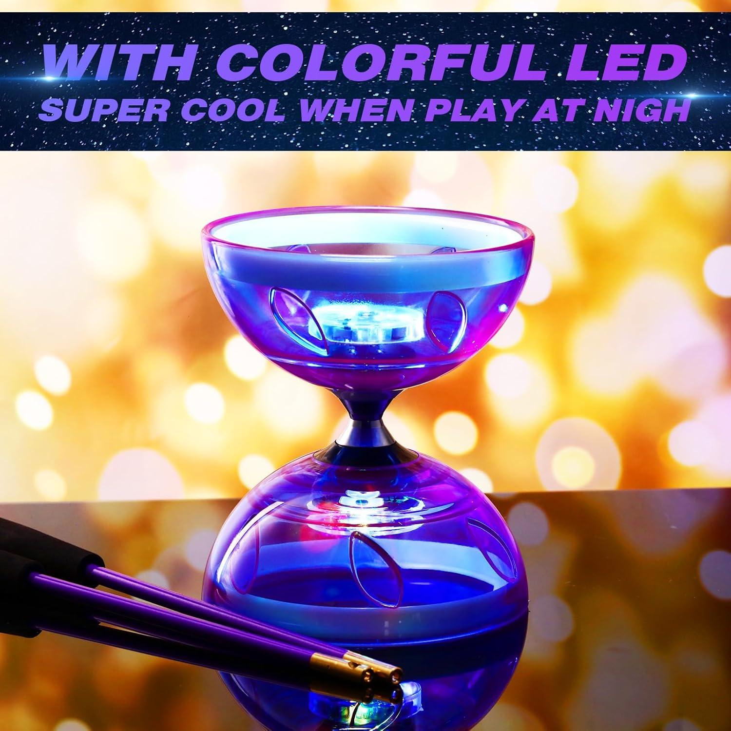 Diabolo Chino LED Simgoing 15 cm con varitas y cuerda