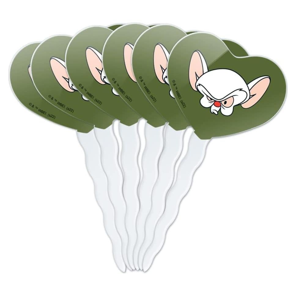 Set de 6 Palillos Decorativos Corazón Pinky y el Cerebro