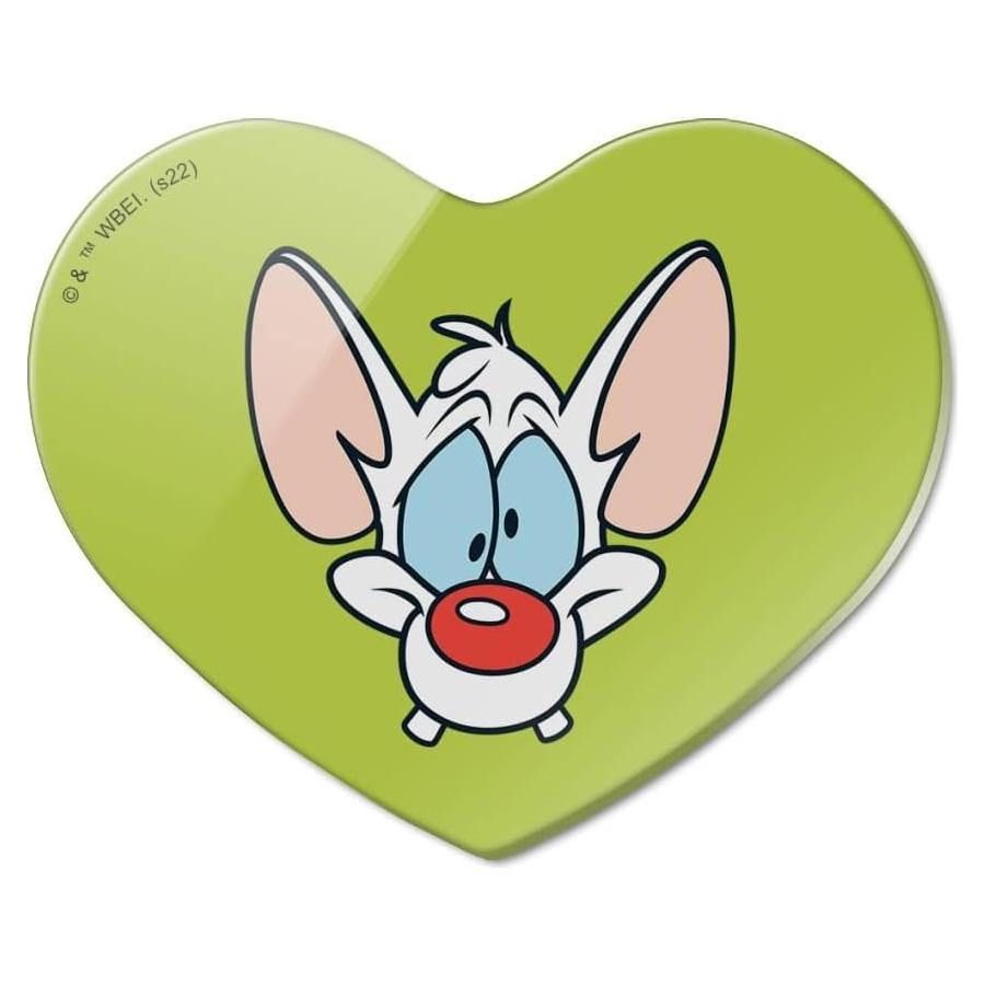 Imán de Nevera Acrílico Corazón Pinky y El Cerebro 6.4x5.1cm