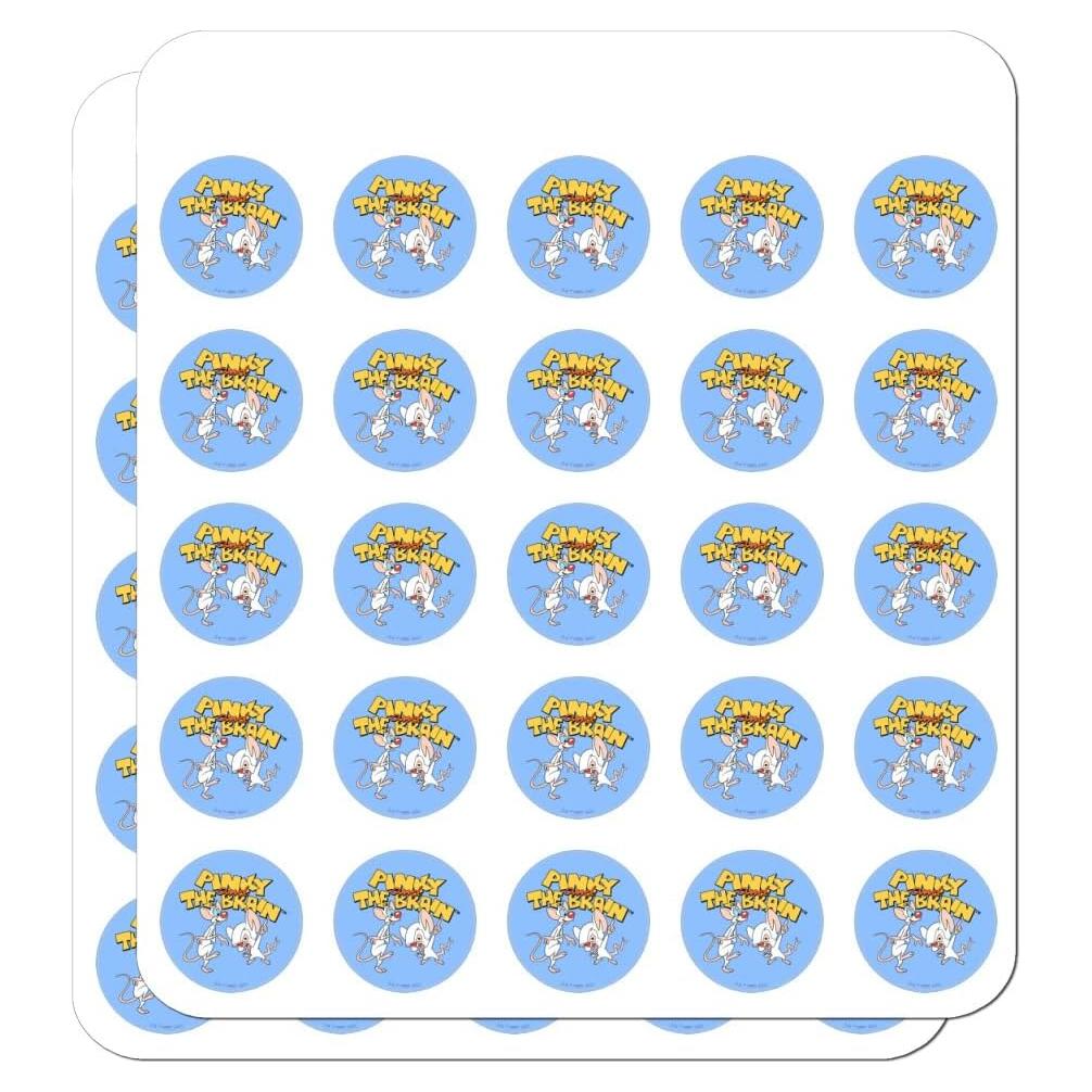 Pegatinas Transparentes Pinky y el Cerebro - 50 Unidades