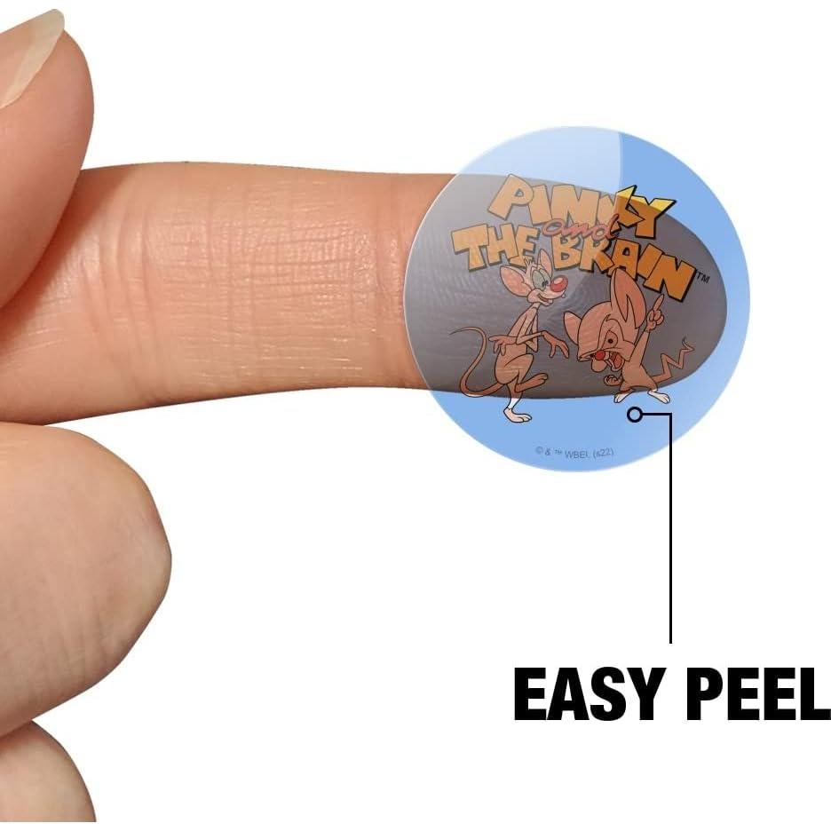 Pegatinas Transparentes Pinky y el Cerebro - 50 Unidades