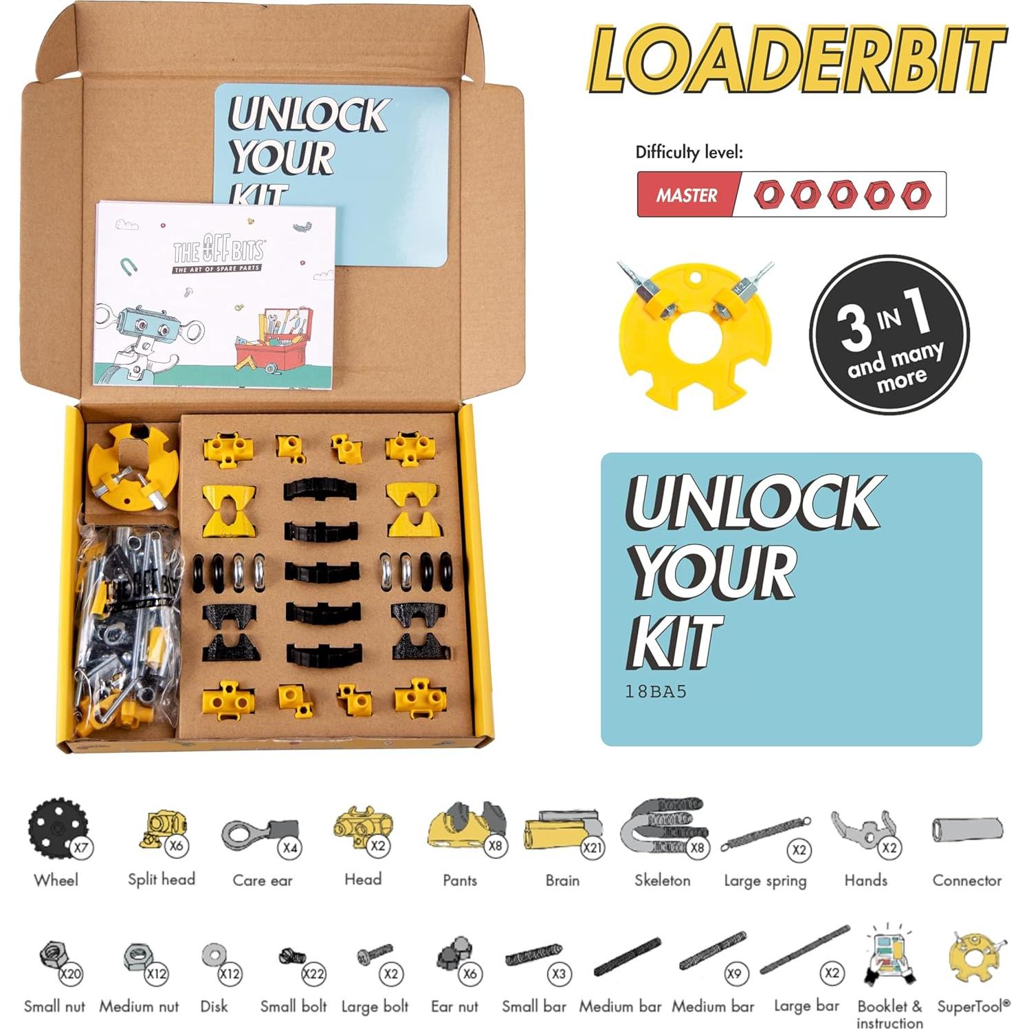 El OffBits Excavadora LoaderBit 150 Piezas Juguete STEM