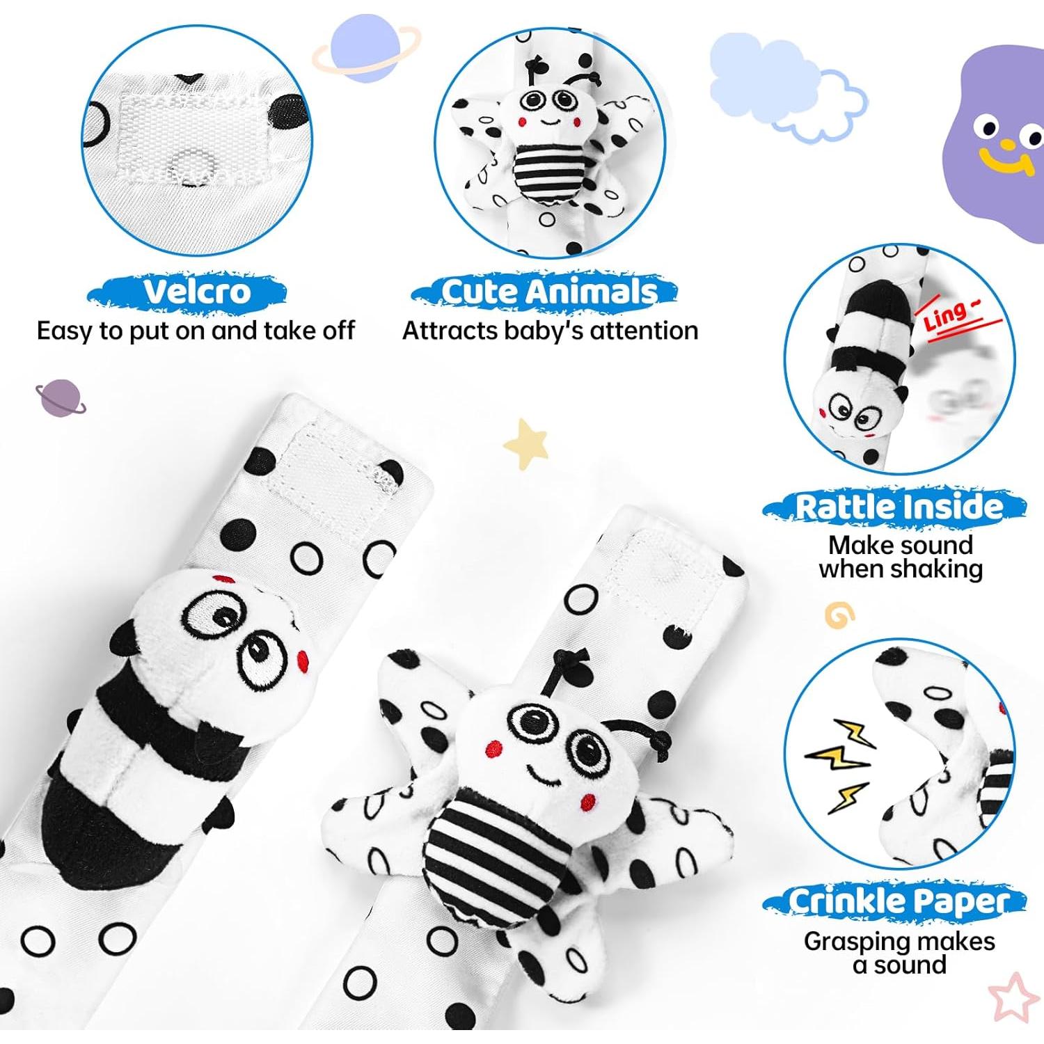 Juguetes Sensoriales para Bebés AJsupojouet - 4 Piezas Animales