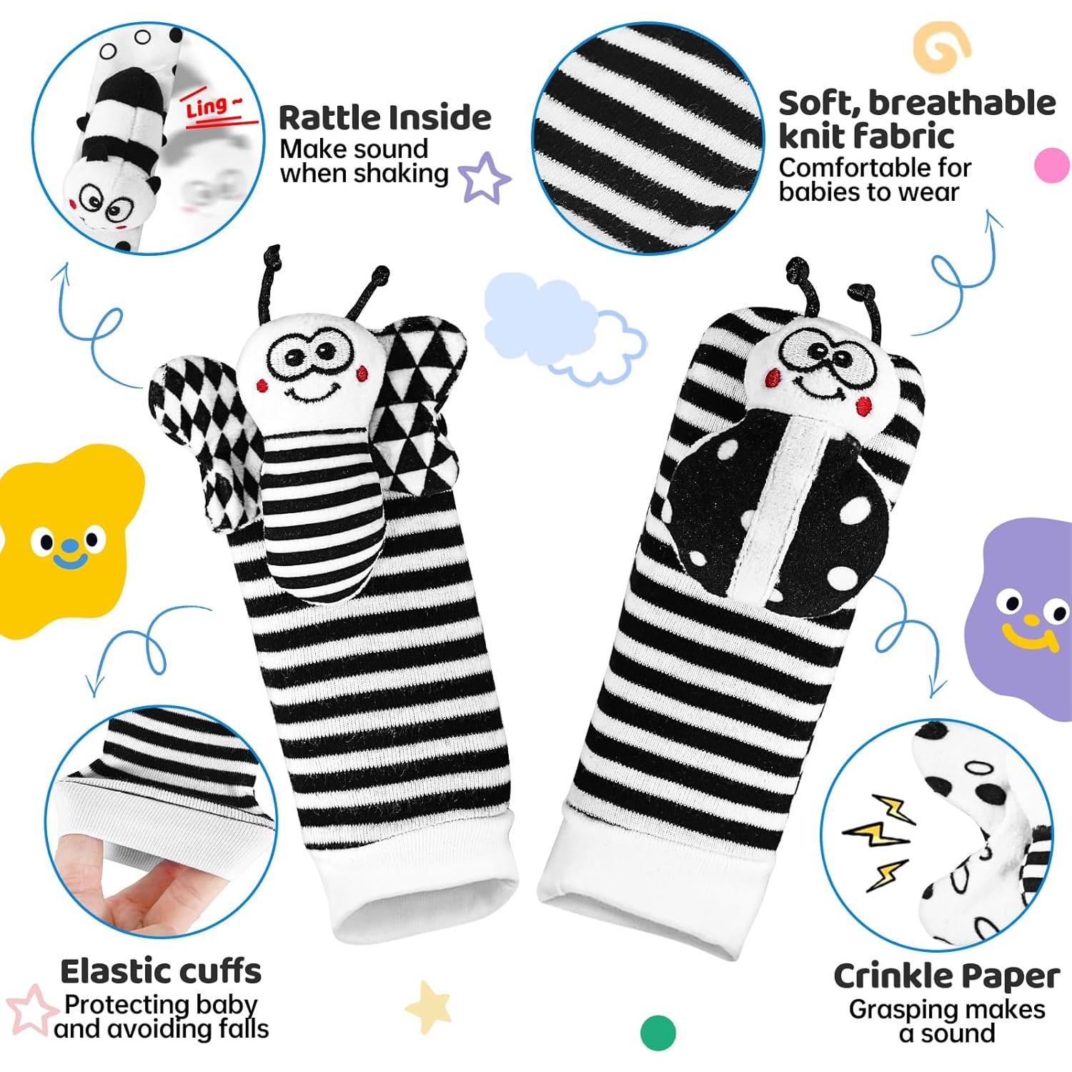 Juguetes Sensoriales para Bebés AJsupojouet - 4 Piezas Animales