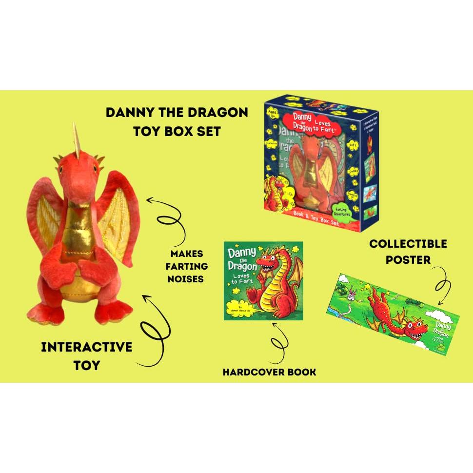 Danny the Dragon Interactive Farting Toy Book Gift Box Set
