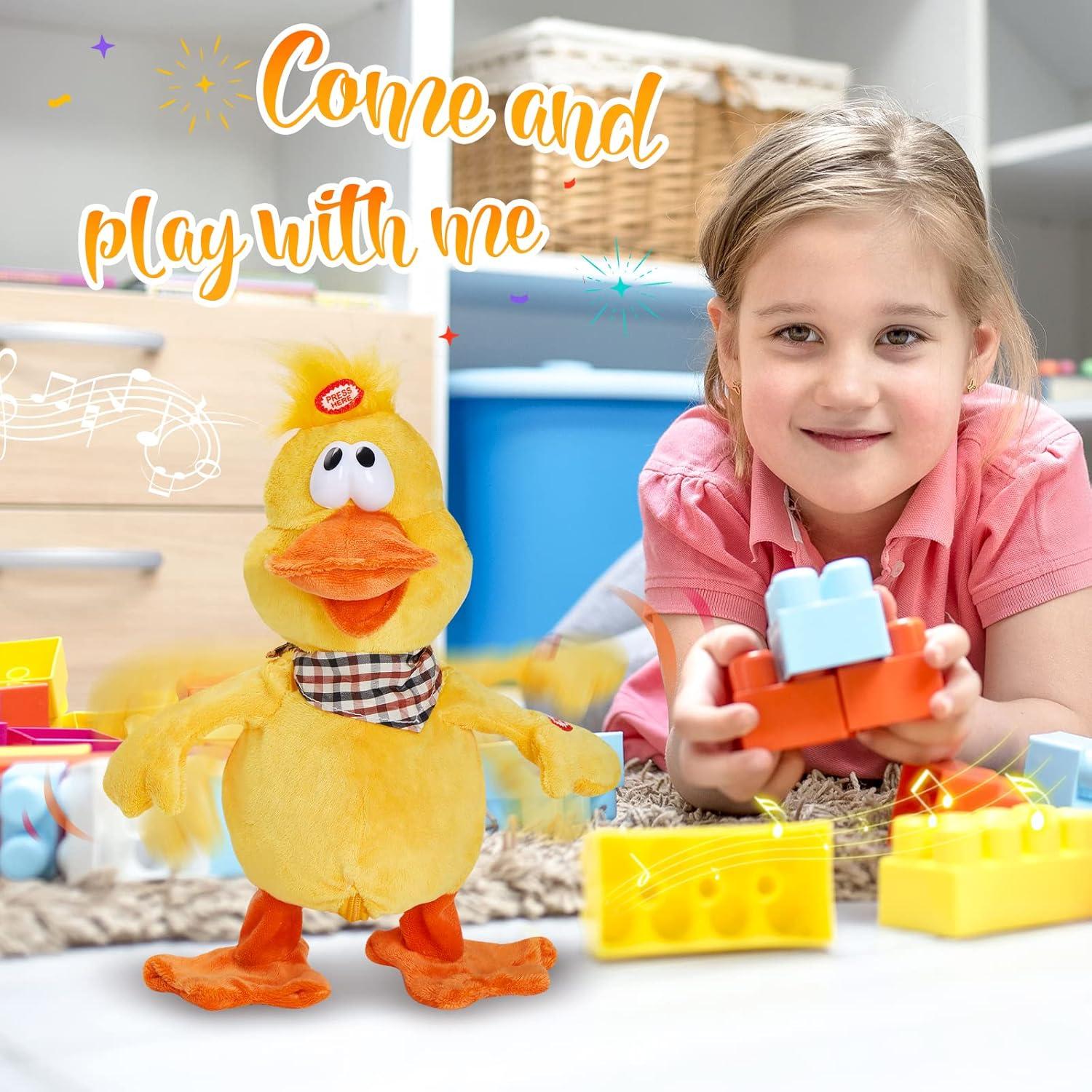 Juguete Electrónico de Pato de Peluche Houwsbaby Amarillo 38 cm