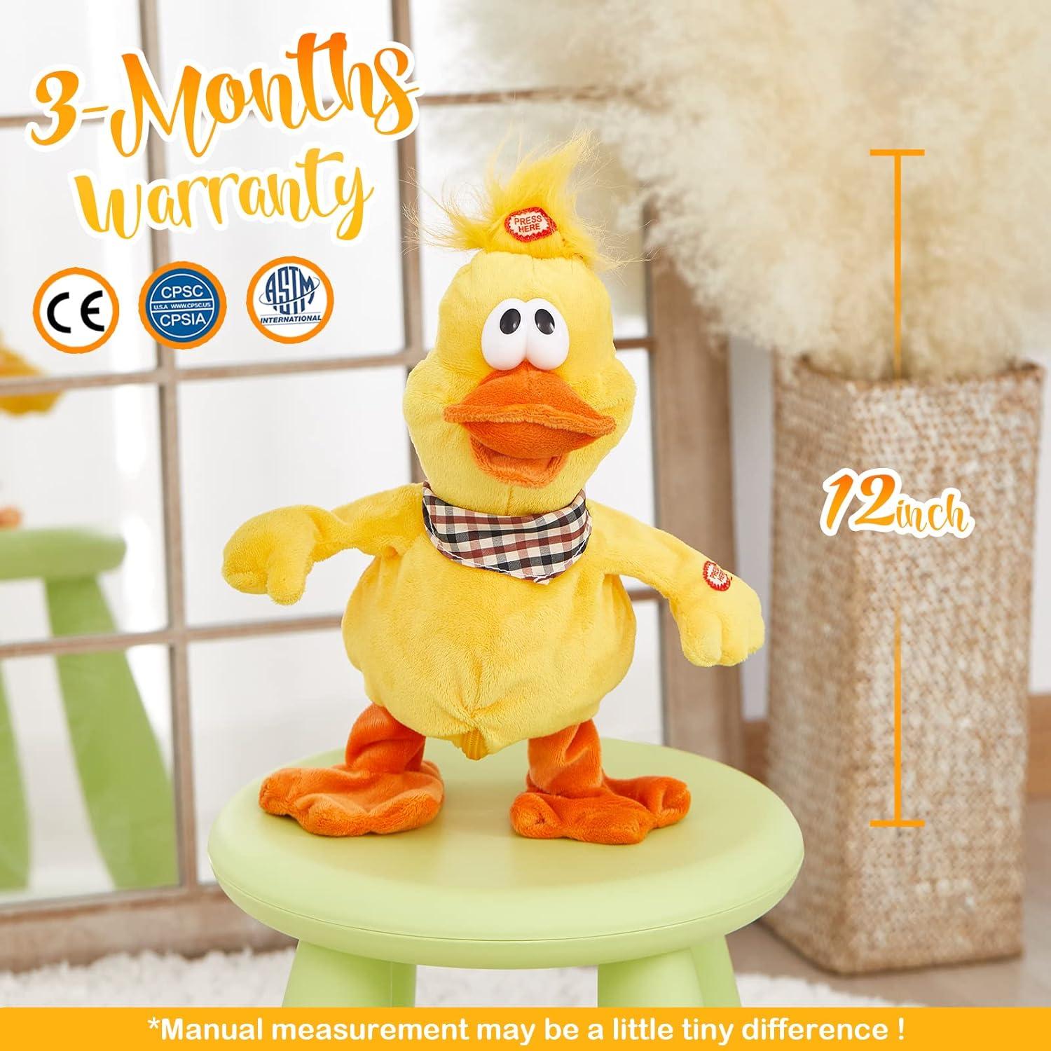 Juguete Electrónico de Pato de Peluche Houwsbaby Amarillo 38 cm