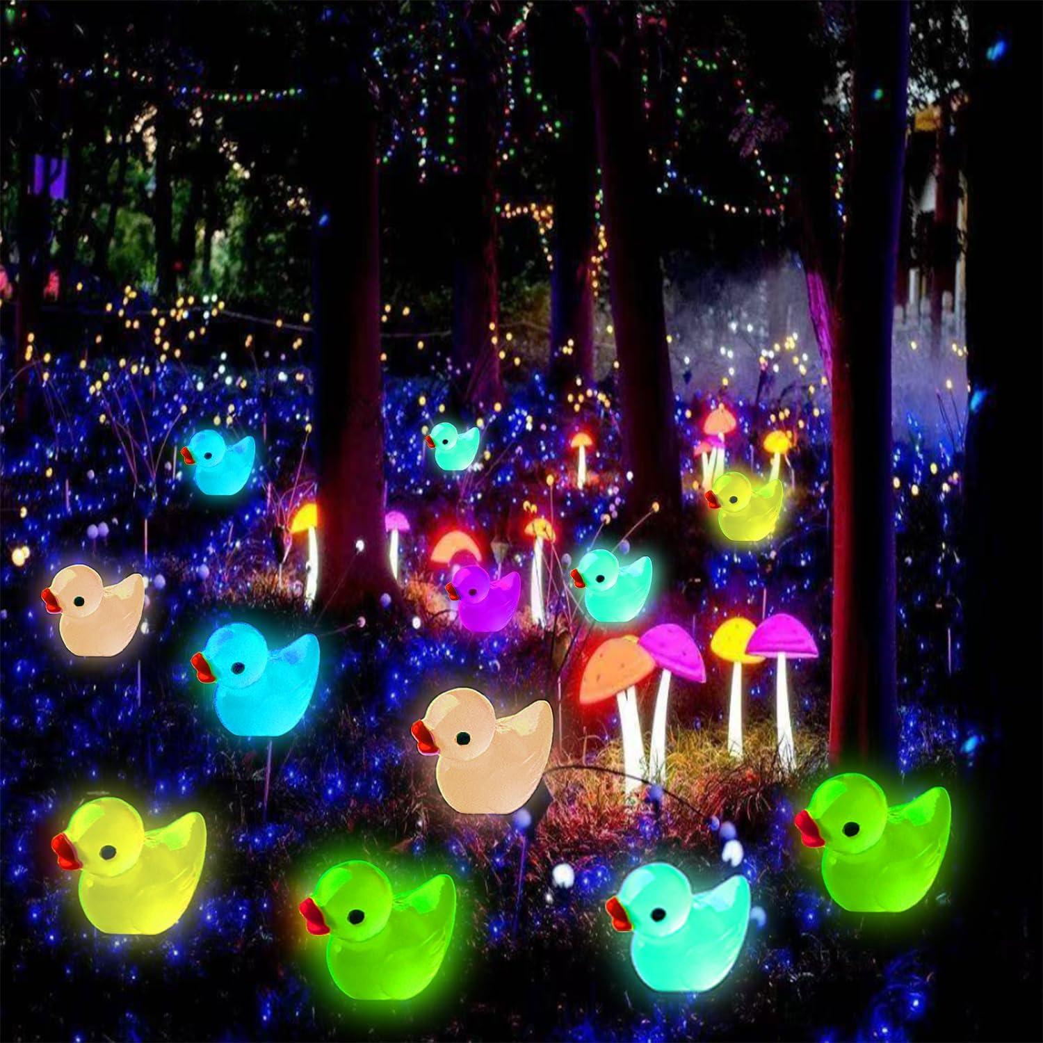 Paquete de 36 Patitos Luminiscentes de Resina para Manualidades