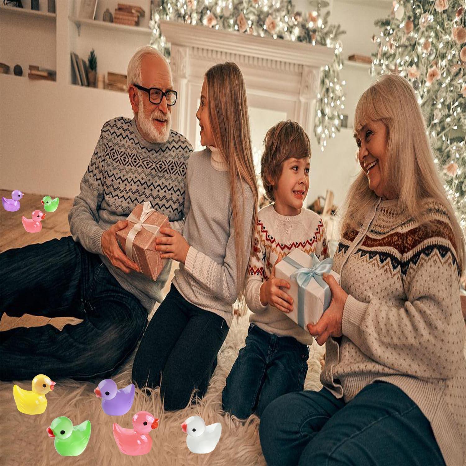 Paquete de 36 Patitos Luminiscentes de Resina para Manualidades