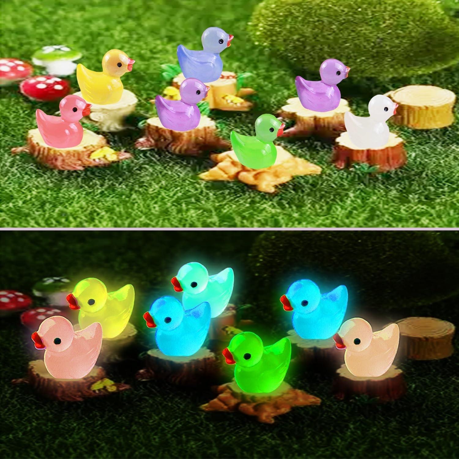 Paquete de 36 Patitos Luminiscentes de Resina para Manualidades