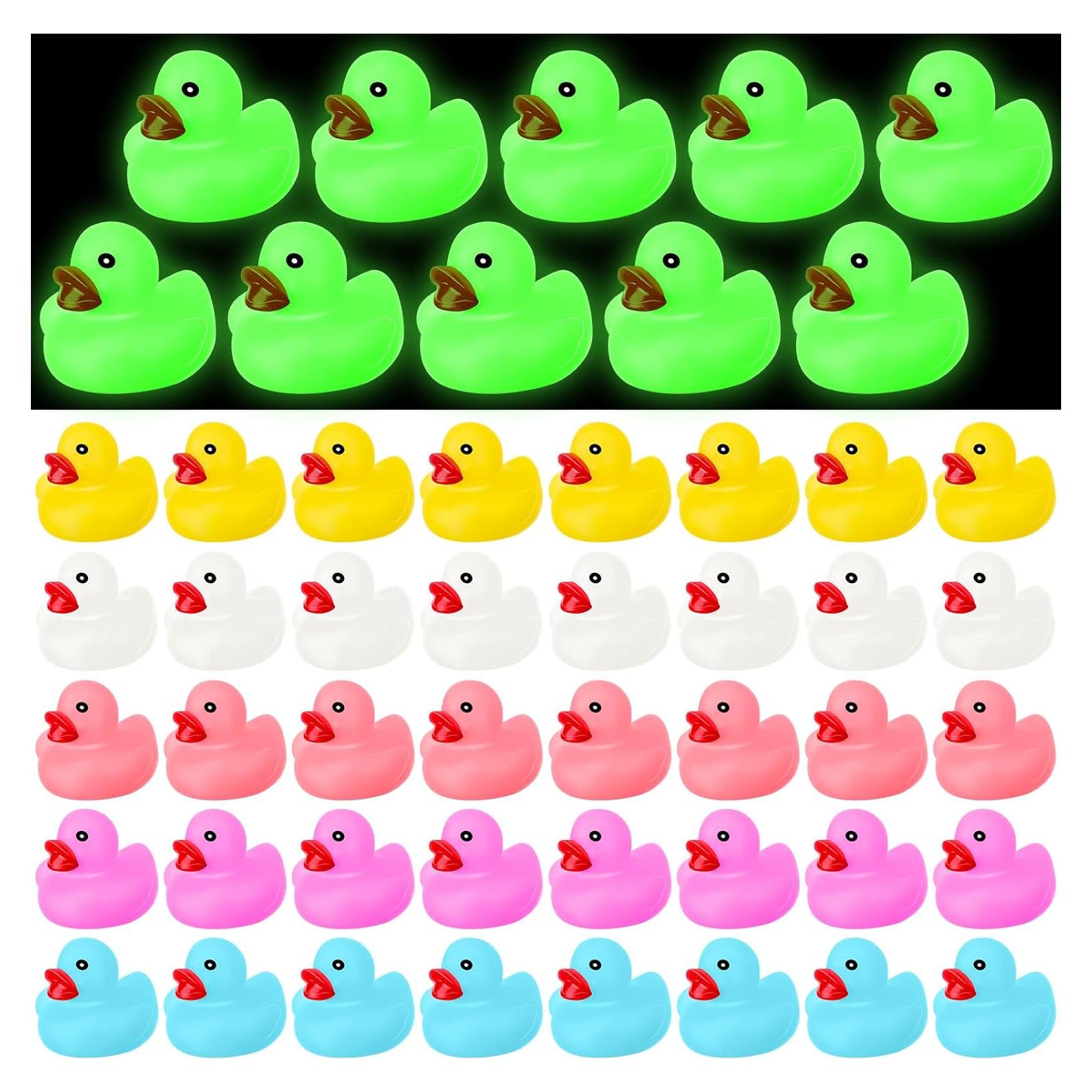 50 Patitos de Goma Luminiscentes Chitidr para Baño 13.97 cm