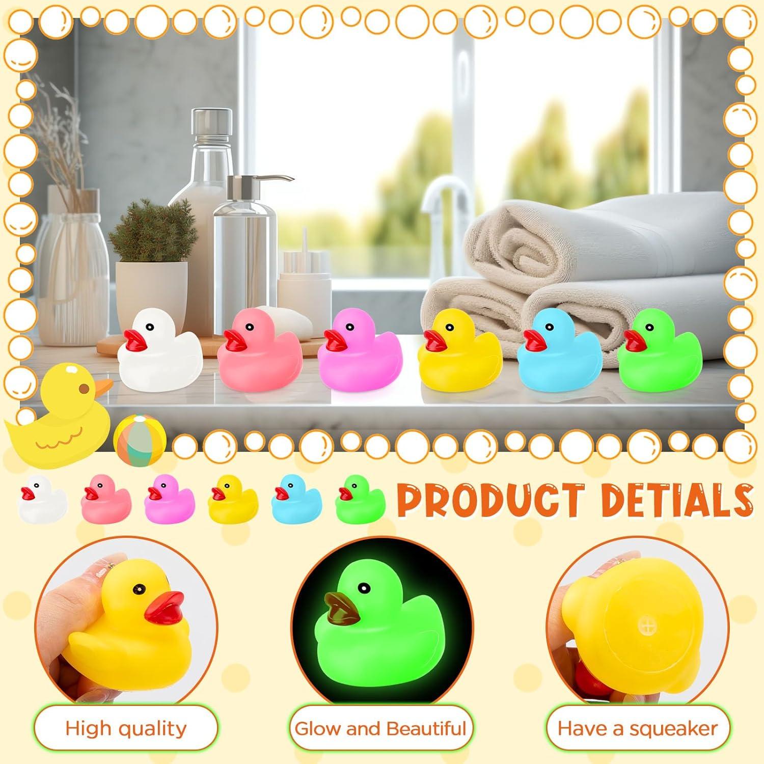 50 Patitos de Goma Luminiscentes Chitidr para Baño 13.97 cm