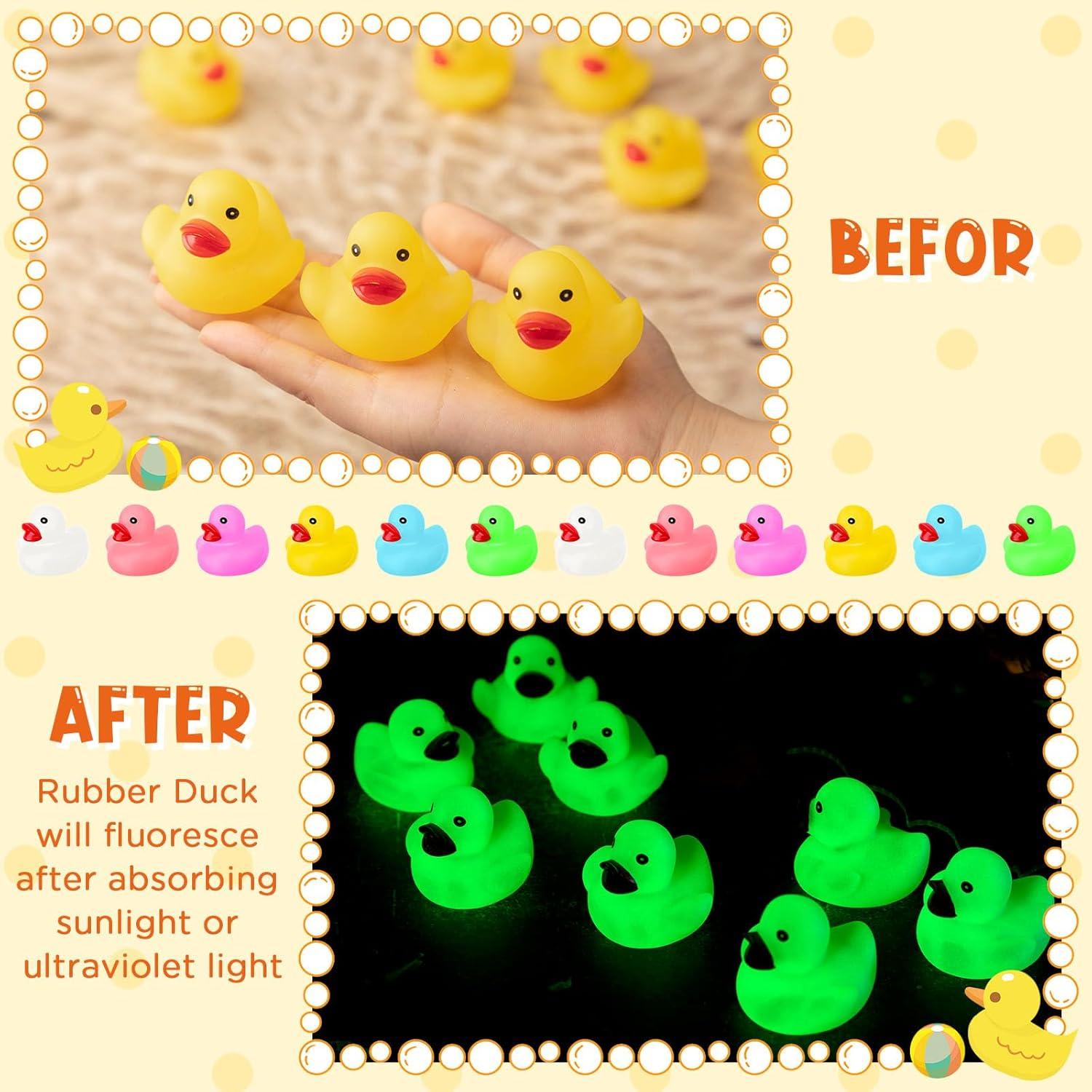 50 Patitos de Goma Luminiscentes Chitidr para Baño 13.97 cm