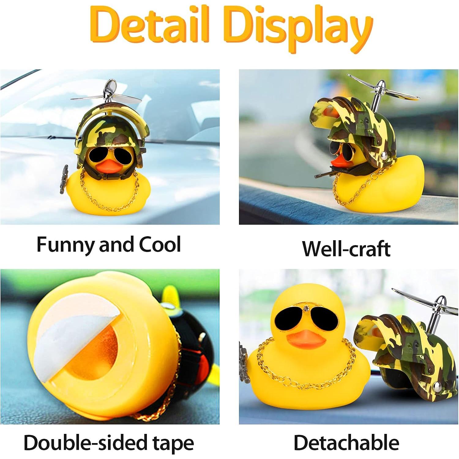 Ornamento de Coche Pato de Goma Amarillo Wonuu con Accesorios