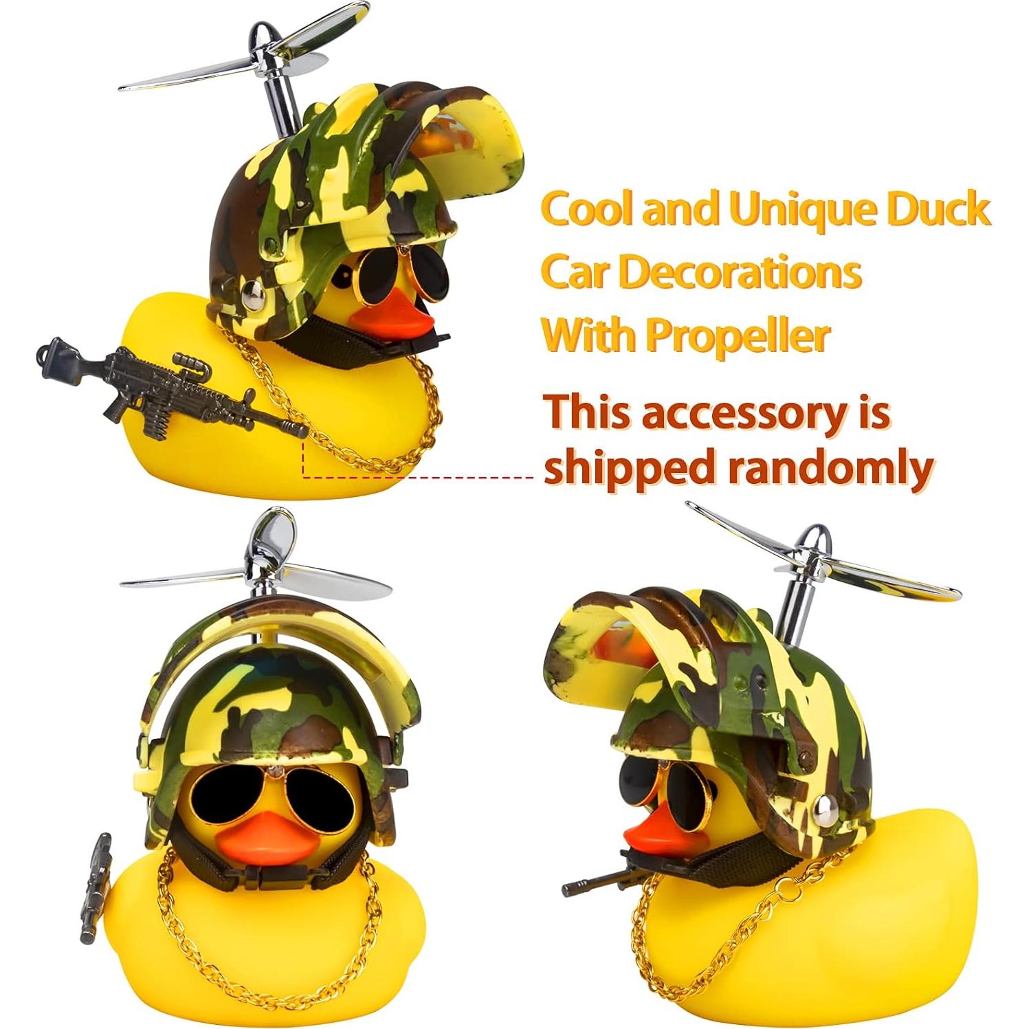 Ornamento de Coche Pato de Goma Amarillo Wonuu con Accesorios