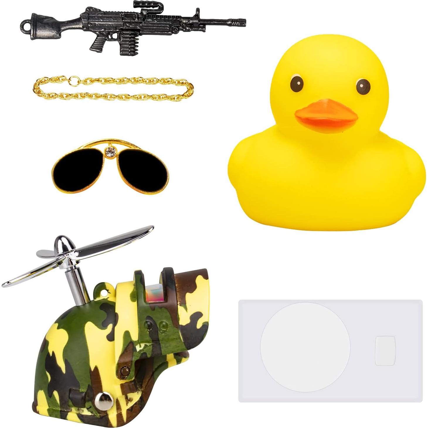 Ornamento de Coche Pato de Goma Amarillo Wonuu con Accesorios