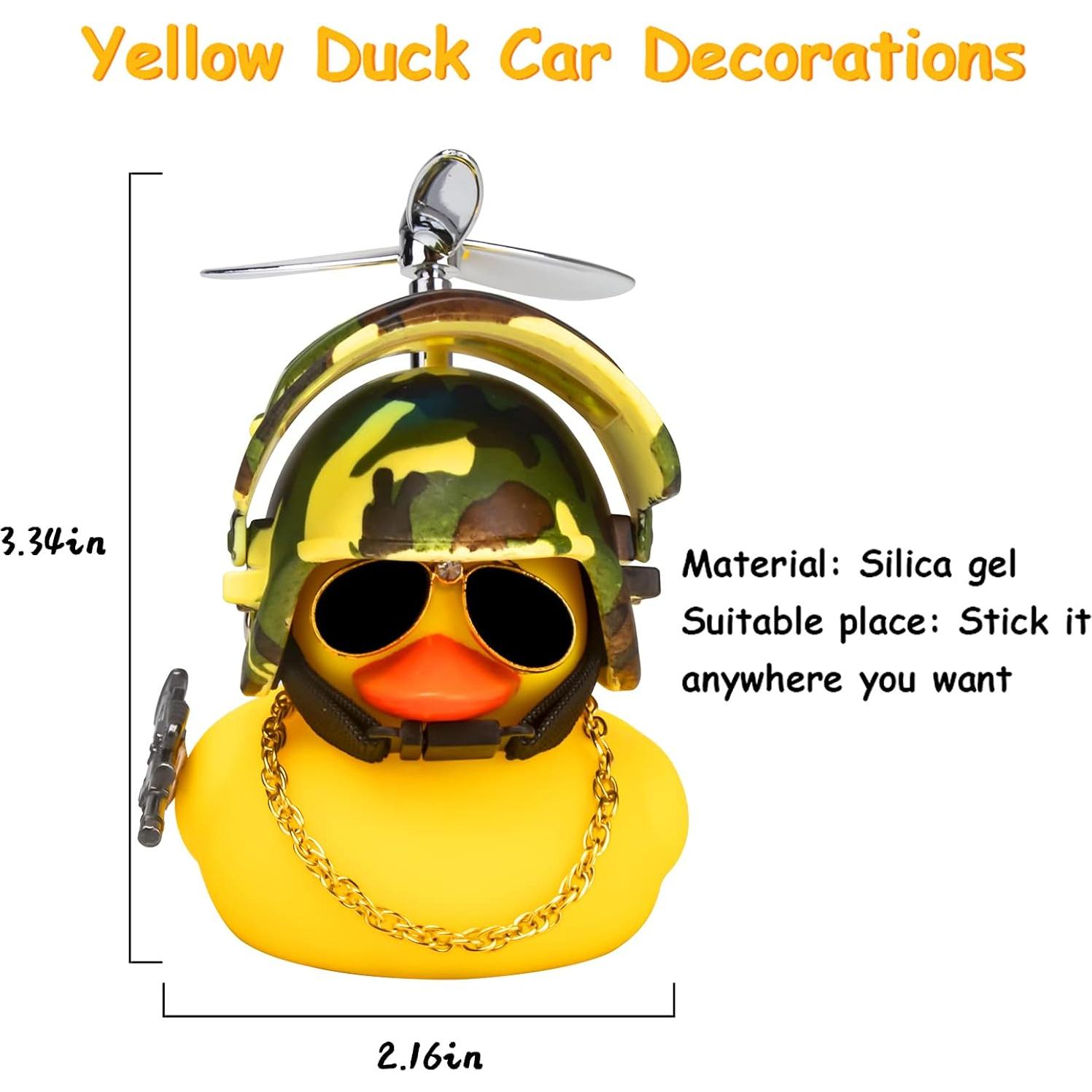 Ornamento de Coche Pato de Goma Amarillo Wonuu con Accesorios